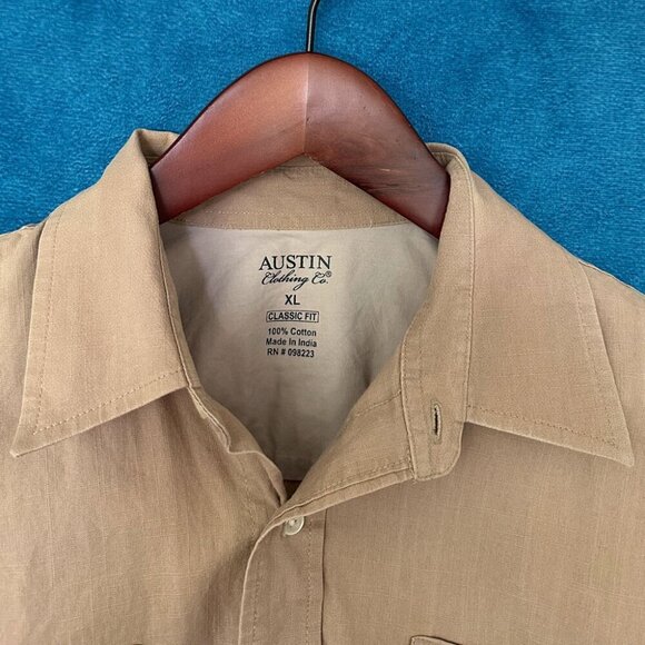 Austin Short Sleeve Button Down Cotton Shirt, Men's XL - Picture 3 of 4